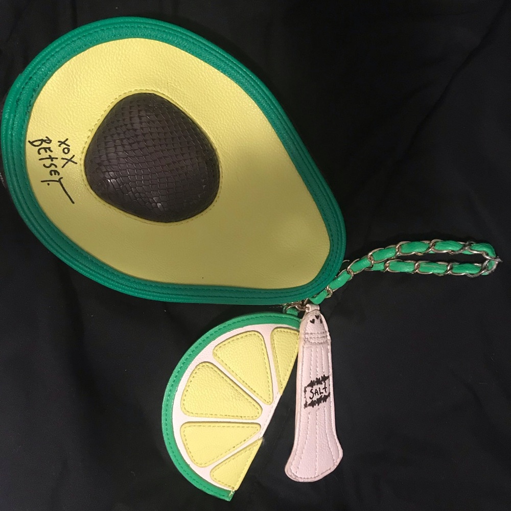 Betsey Johnson avocado wristlet